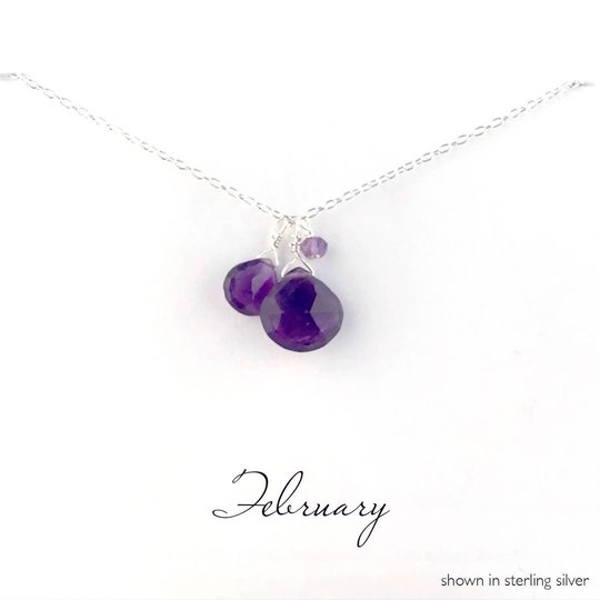 Amethyst Geburtsstein-Halskette Februar | Silber - Dianas Klosterlädchen