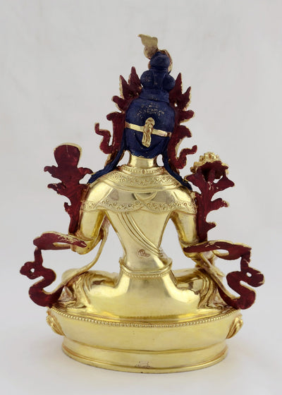 Grüne Tara (Shyama-Tara) | Die Göttliche Mutter | 22cm | vollvergoldet & handbemalt - Dianas Klosterlädchen
