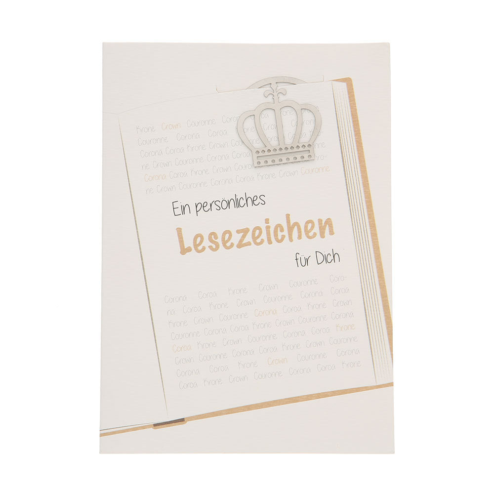 Karte mit Lesezeichen Krone - Dianas Klosterlädchen