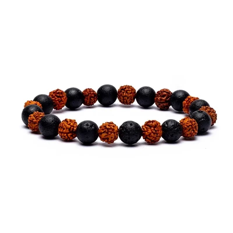 Armband Rudraksha Lavastein elastisch