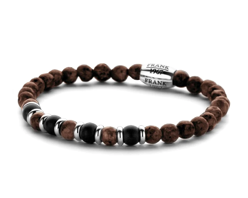 Frank 1967 Armband Achat braun schwarz