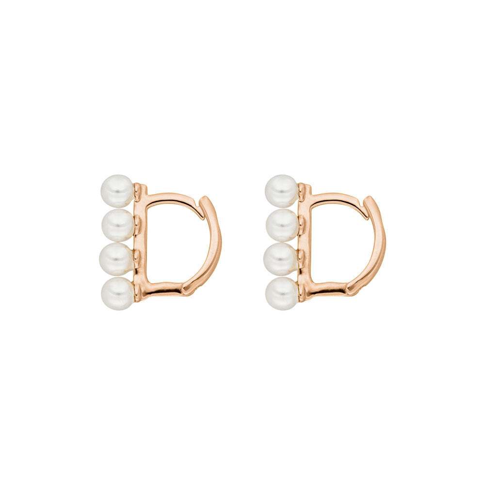 Mini-Klappcreole Pearls, 18 K Rosegold vergoldet - Dianas Klosterlädchen