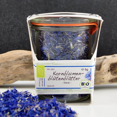 Bio Kornblumenblüten Präsent im Weckglas  @klosterlaedchen.com