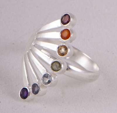 Chakra Fächer Ring 925er Silber - Dianas Klosterlädchen