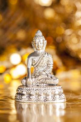 Shakyamuni Buddha Messing versilbert - Dianas Klosterlädchen