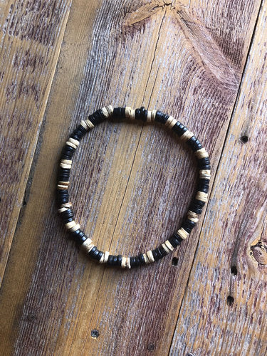 Schwarze und braune Kokos-Perlenkette aus Holz für Männer | ROCKET. @klosterlaedchen.com