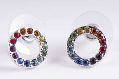 Regenbogen Ohrstecker mit Glaskristallen - Dianas Klosterlädchen