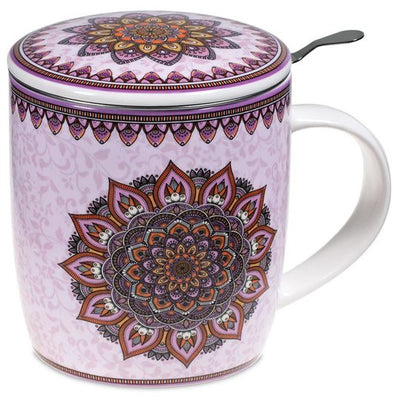 Geschenk-Set Teetasse Mandala Lila - Dianas Klosterlädchen