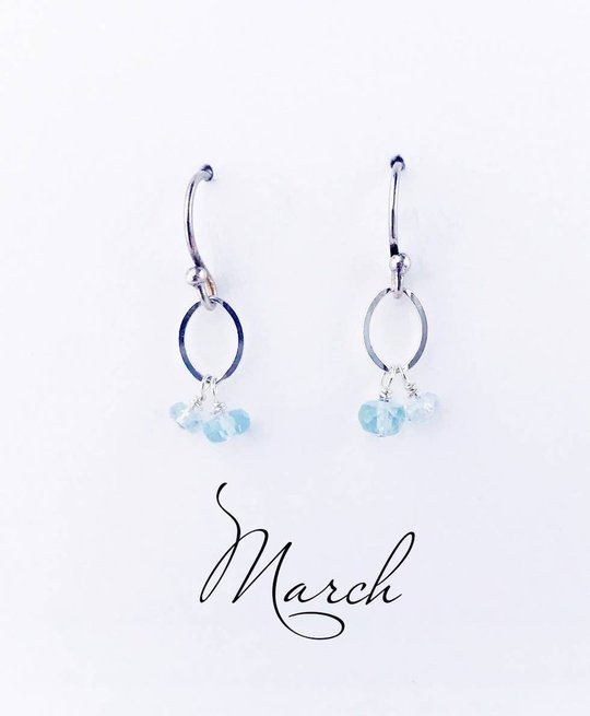 Aquamarin Ohrringe mit Geburtsstein März | Silber - Dianas Klosterlädchen
