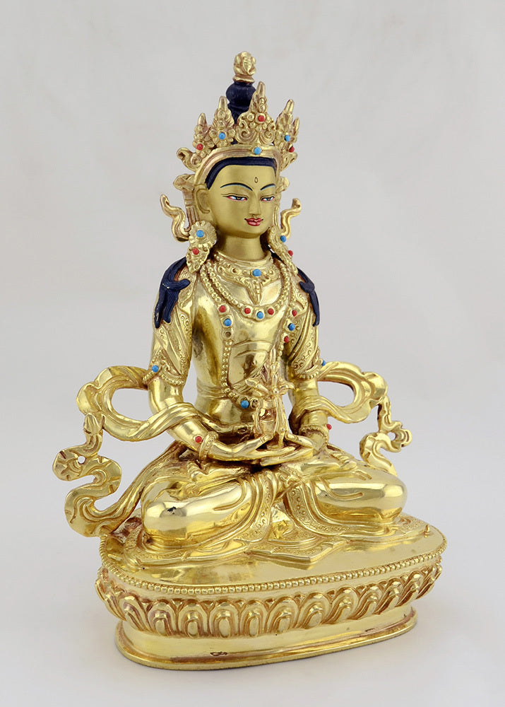 Aparmita | Der Buddha des Unendlichen Lichtes | 22cm | vollvergoldet & handbemalt - Dianas Klosterlädchen