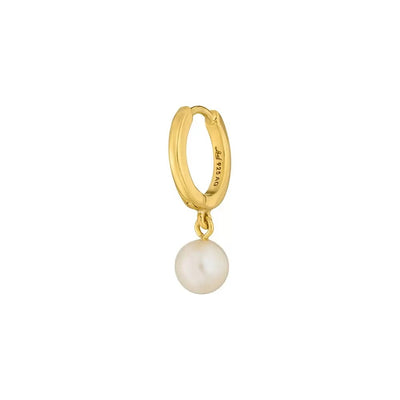 Single Creole PEARL 18 K Gelbgold vergoldet - Dianas Klosterlädchen