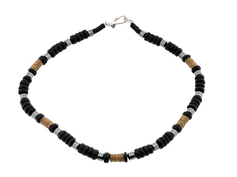 Braun-Schwarze Holzperlen Halskette für Männer | KYLE - Dianas Klosterlädchen
