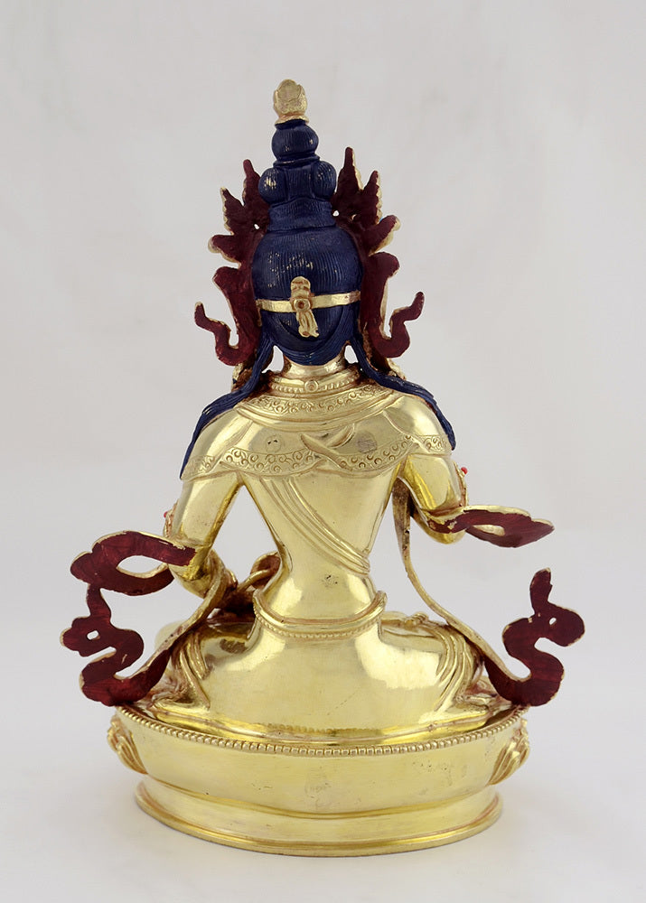 Vajrasattva | Der Buddha der Reinigung | 22cm | Messing vollvergoldet & handbemalt - Dianas Klosterlädchen