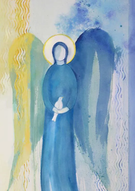 Engel der die Schöpfung schützt | Kunst-Klappkarte - Dianas Klosterlädchen