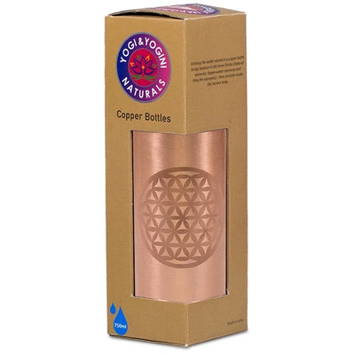 Kupferflasche Blume des Lebens geätzt | 750 ml - Dianas Klosterlädchen