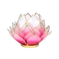 Lotus Teelichthalter rosa goldfarbig groß - Dianas Klosterlädchen