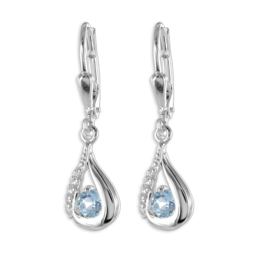Ohrhänger mit Blautopas und Zirkonia Silber. @klosterlaedchen.com