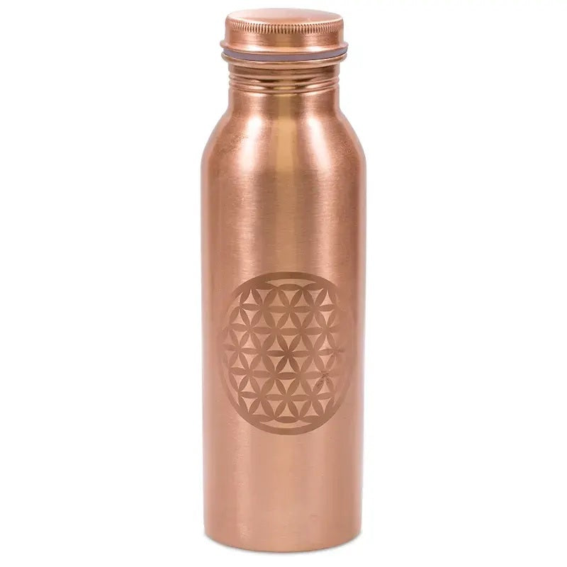 Kupferflasche Blume des Lebens geätzt | 750 ml - Dianas Klosterlädchen