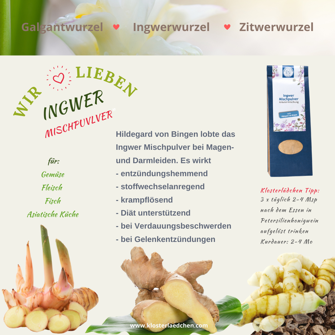 Ingwer Mischpulver 100g | Hildegard von Bingen - Dianas Klosterlädchen
