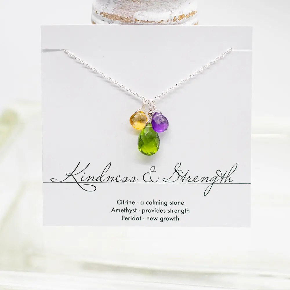 Kindness & Strength Halskette | Silber Citrin Amethyst Peridot - Dianas Klosterlädchen