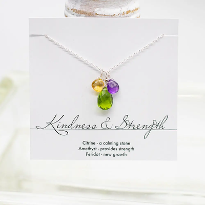 Kindness & Strength Halskette | Silber Citrin Amethyst Peridot - Dianas Klosterlädchen