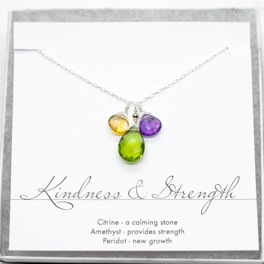 Kindness & Strength Halskette | Silber Citrin Amethyst Peridot - Dianas Klosterlädchen