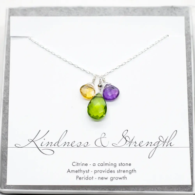 Kindness & Strength Halskette | Silber Citrin Amethyst Peridot - Dianas Klosterlädchen