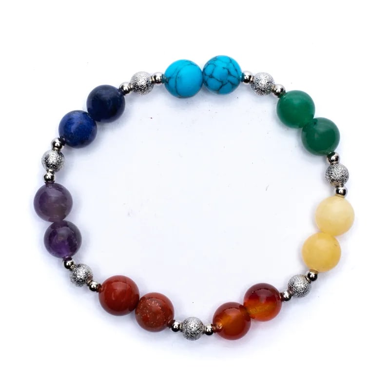 Kugel-Armband 7 Chakren - elastisch - Dianas Klosterlädchen