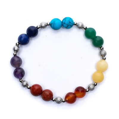 Kugel-Armband 7 Chakren - elastisch - Dianas Klosterlädchen