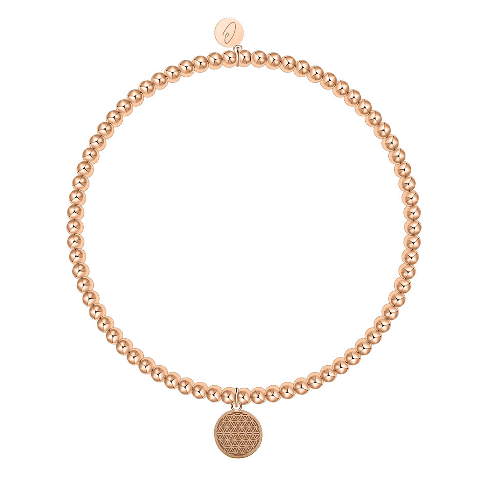 Kugelarmband - rosévergoldet - Blume des Lebens - Dianas Klosterlädchen