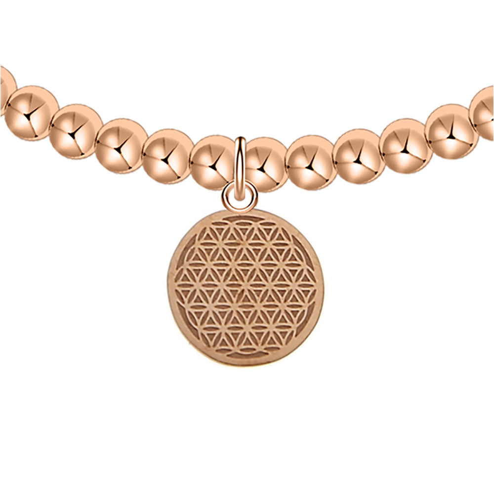 Kugelarmband - rosévergoldet - Blume des Lebens - Dianas Klosterlädchen