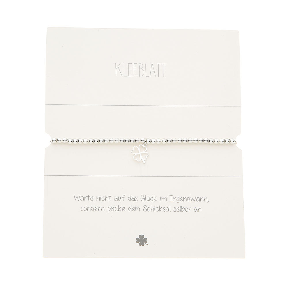 Kugelarmband versilbert Kleeblatt - Dianas Klosterlädchen