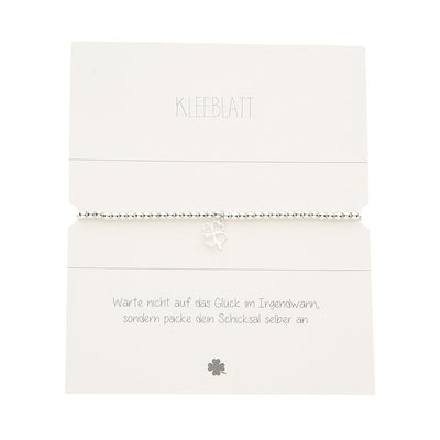 Kugelarmband versilbert Kleeblatt - Dianas Klosterlädchen