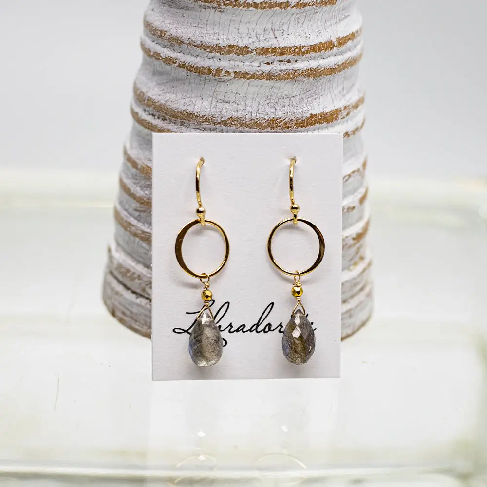 Labradorit Ring Ohrringe | Gold - Dianas Klosterlädchen