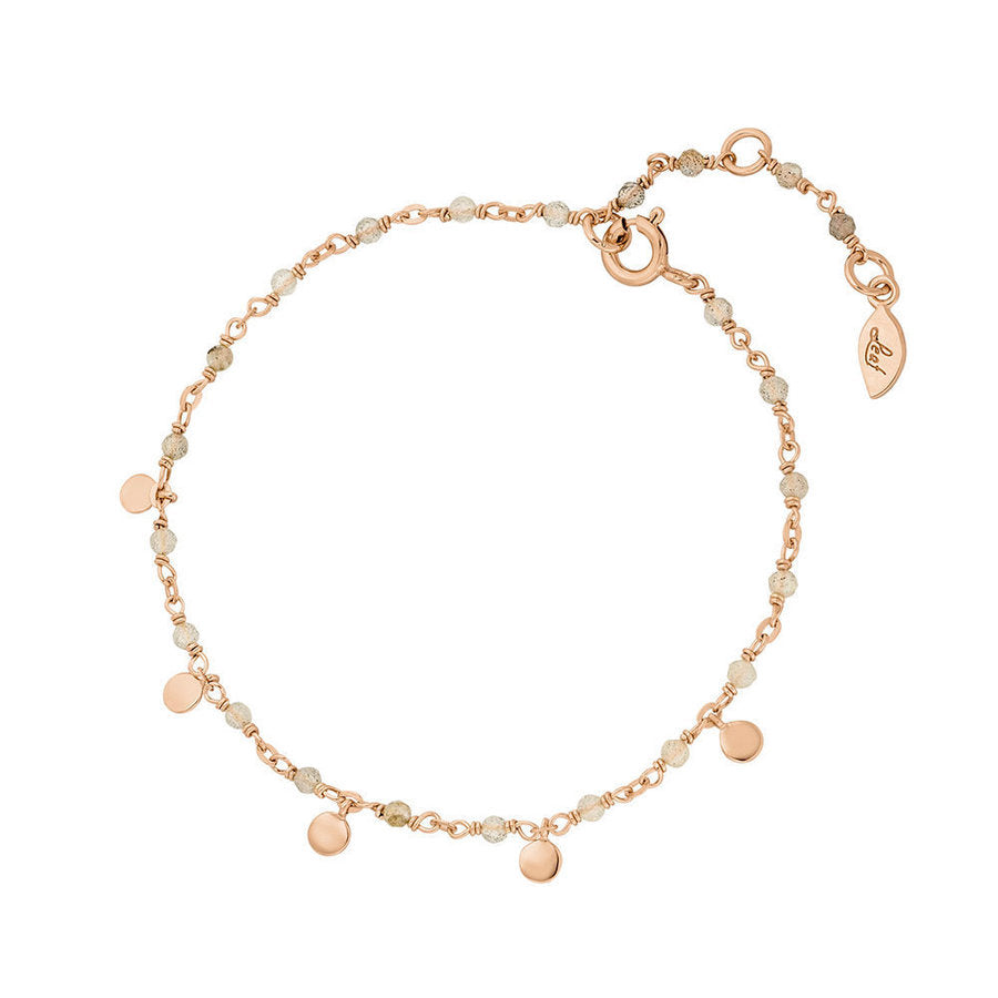 LEAF Armkette Rainbow, Labradorit, rosegold - Dianas Klosterlädchen