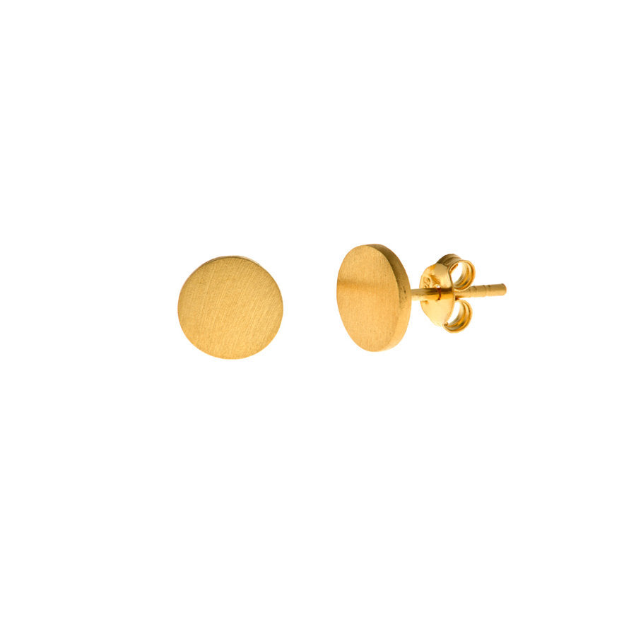 LEAF Ohrstecker Plättchen, klein, 18 K Gelbgold - Dianas Klosterlädchen