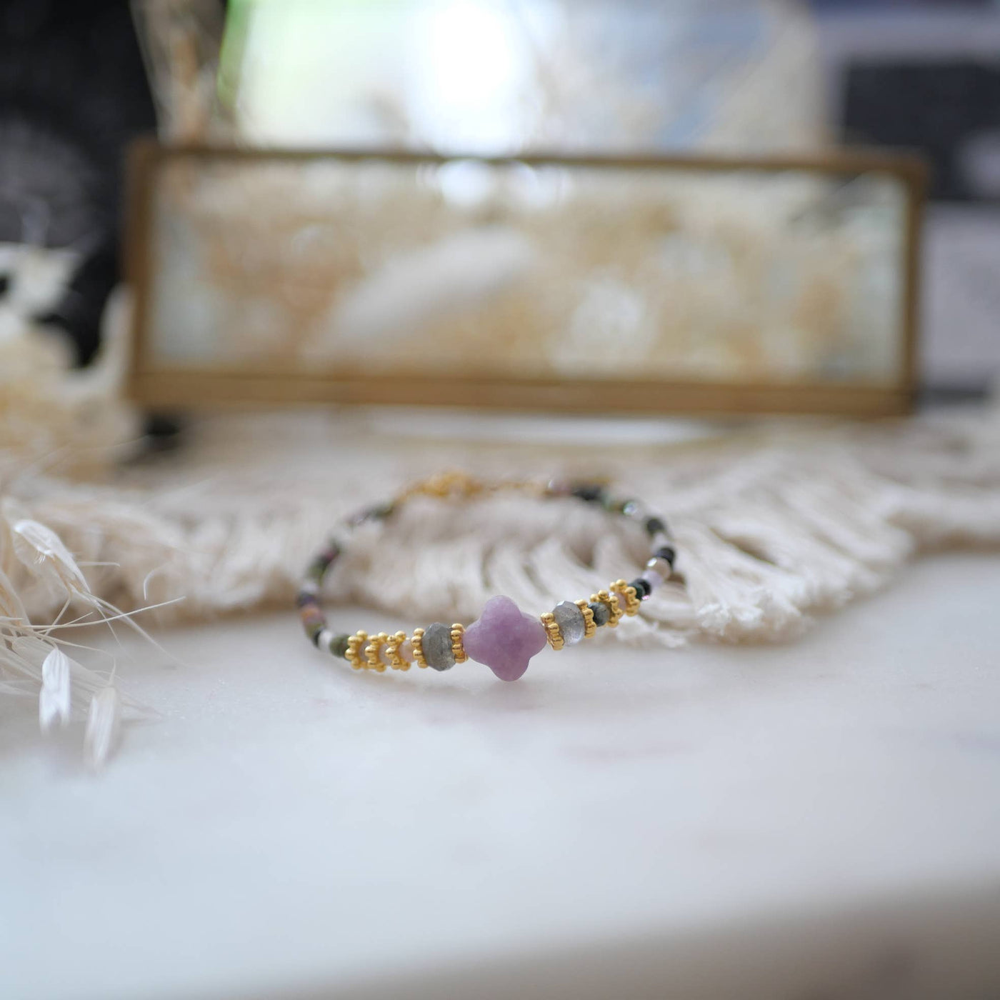 Lepidolith, Turmalin Armband BHAGVAN - Dianas Klosterlädchen