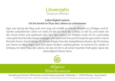 Löwenzahn 50ml | Allgäuer Blütenessenz @klosterlaedchen