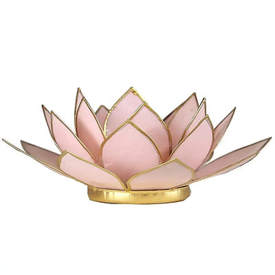 Lotus Teelichthalter rosa pastell goldfarbig - Dianas Klosterlädchen