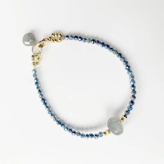 Luna simple | Armband mit Labradorit & Saphir - Dianas Klosterlädchen