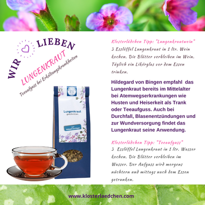 Lungenkraut geschnitten 50g | Hildegard von Bingen - Dianas Klosterlädchen
