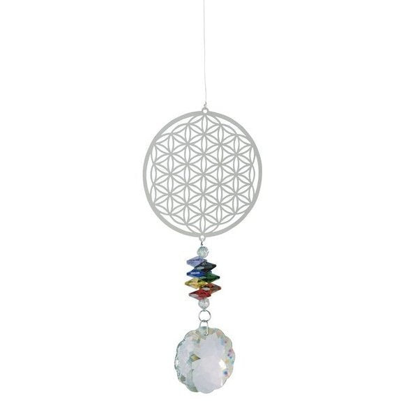 Magic Kristall Windspiel | Blume des Lebens, ca. 40 cm - Dianas Klosterlädchen
