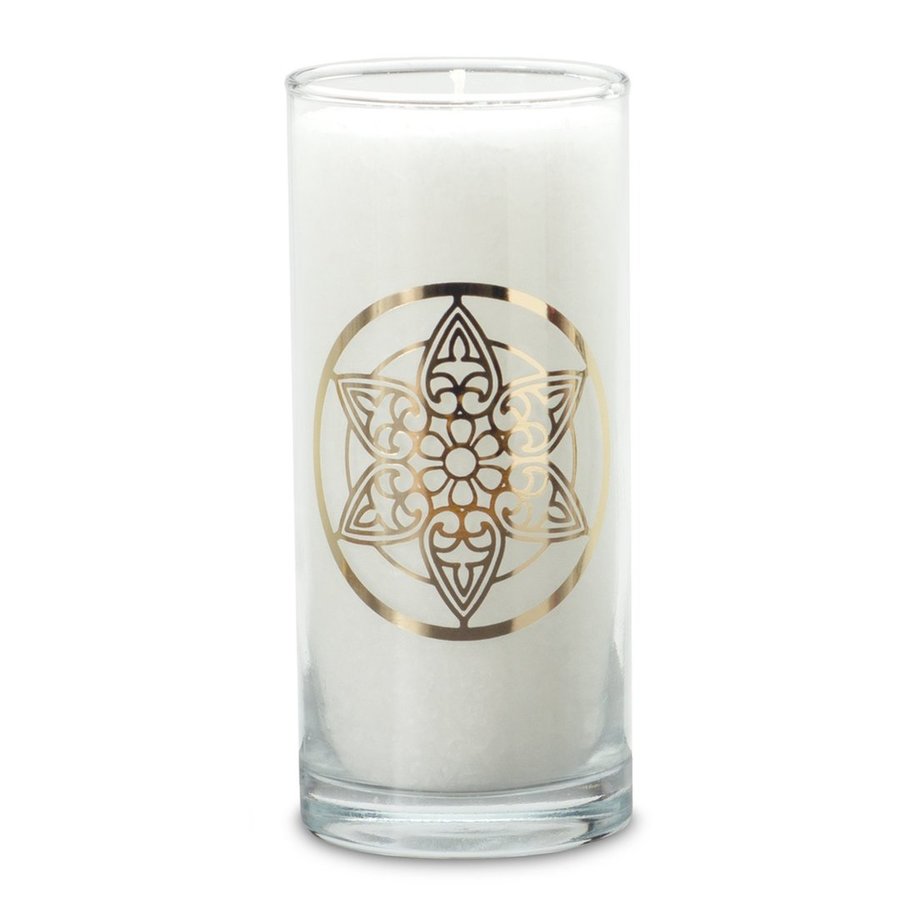 Magische Kerze weiss, Mandala - Dianas Klosterlädchen