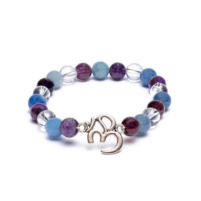 Mala Armband Amethyst Aventurin Bergkristall OM - Dianas Klosterlädchen