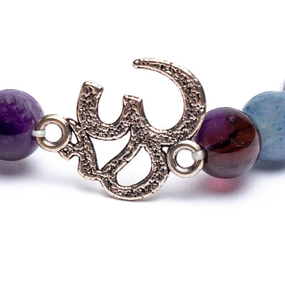 Mala Armband Amethyst Aventurin Bergkristall OM - Dianas Klosterlädchen
