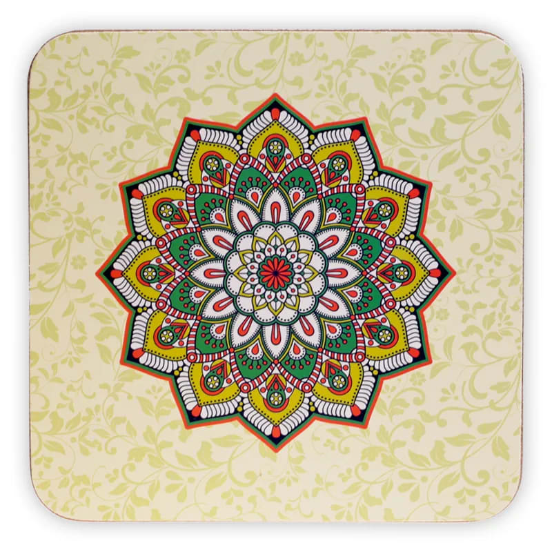 Mandala Untersetzer grün Set von 6 Stück - Dianas Klosterlädchen