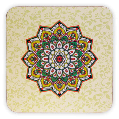 Mandala Untersetzer grün Set von 6 Stück - Dianas Klosterlädchen