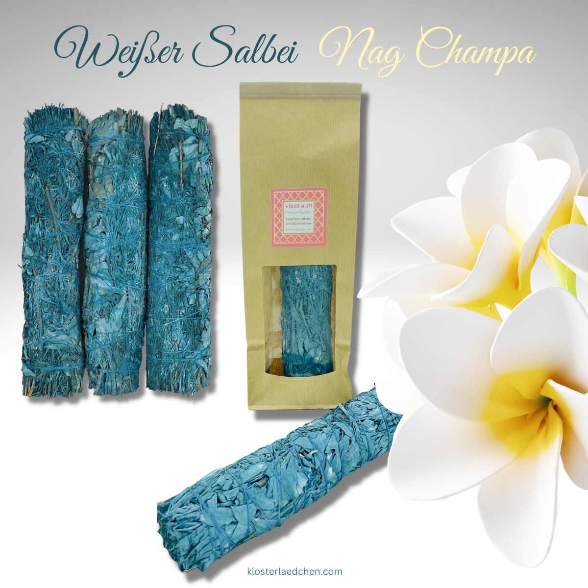 Nag Champa Weißer Salbei Bündel groß ca. 23 cm | bio - Dianas Klosterlädchen