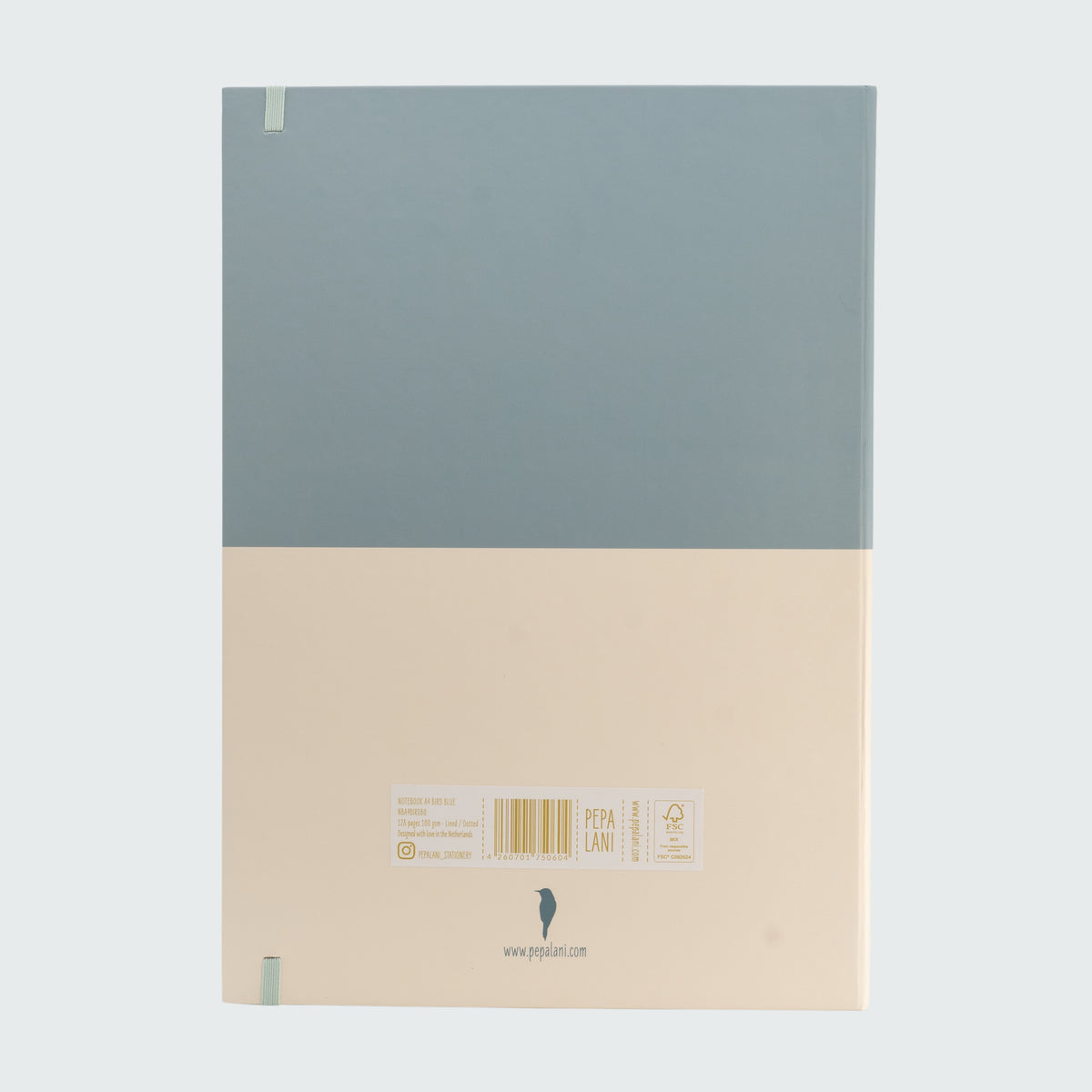 Notizbuch DIN A4, Bird Blue, Liniert/ Punktiert, PEPA LANI® - Dianas Klosterlädchen