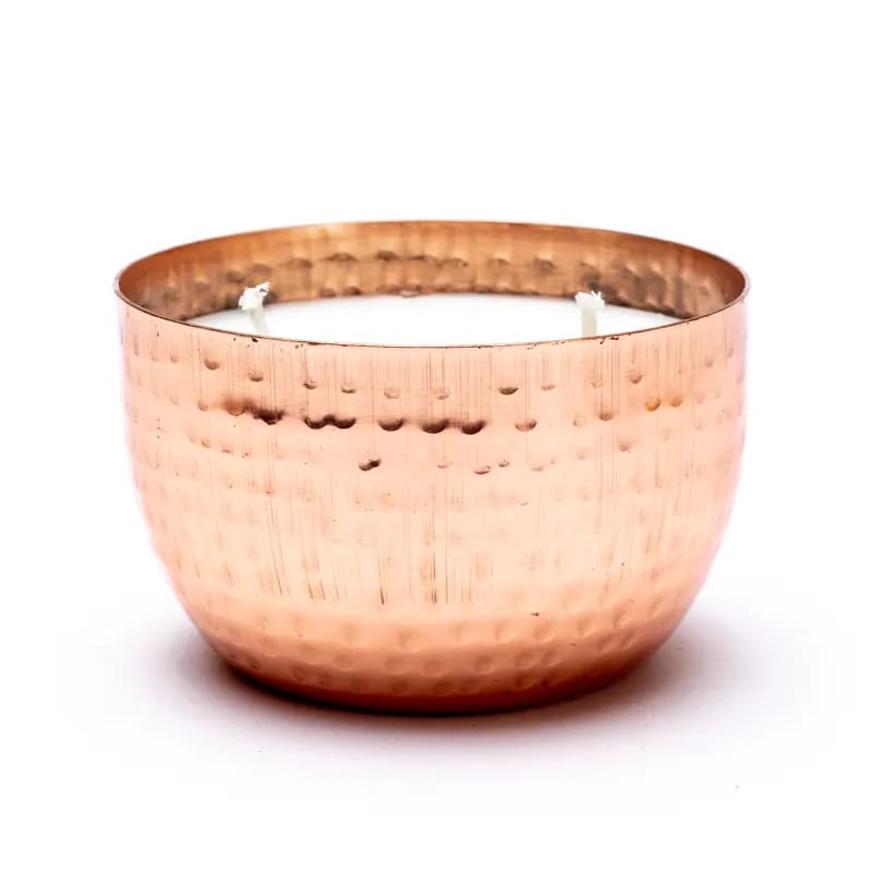 Pitta Aqua Duftkerze in kupferbeschichteter Glasschale - Dianas Klosterlädchen
